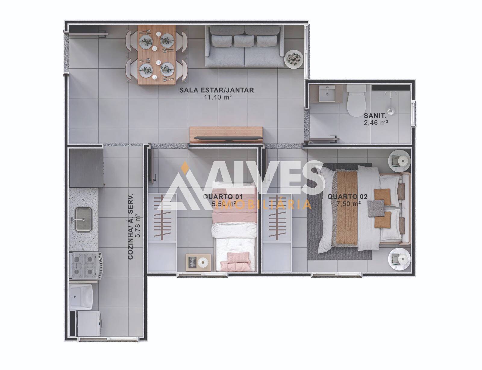 Apartamento, 2 quartos, 43 m² - Foto 29